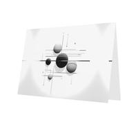 Lot de 10 feuilles de cartes de vacances planète noire et blanche avec enveloppe blanche pour anniversaire de mariage et cartes d'invitation