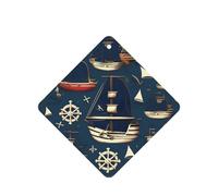 Lot de 10 feuilles de désodorisant de voiture avec corde à suspendre sur le thème des pirates de voile