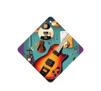 Lot de 10 feuilles de désodorisant de voiture avec corde pour la maison Motif guitare musicale