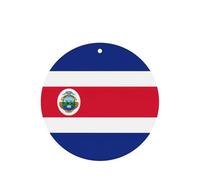 Lot de 10 feuilles de désodorisant de voiture avec cordes pour décoration de voiture Motif drapeau du Costa Rica