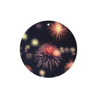 Lot de 10 feuilles de désodorisant de voiture avec motif feu d'artifice en explosion 3D, accessoires à suspendre avec cordes pour décoration