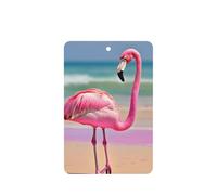 Lot de 10 feuilles de désodorisant pour voiture avec corde Motif flamant rose sur la plage