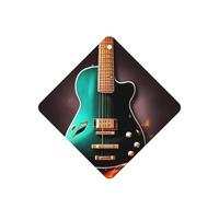 Lot de 10 feuilles de désodorisant pour voiture avec corde pour la maison Motif guitare Vert