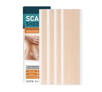 Lot de 10 feuilles de gel de silicone invisibles, transparentes, découpables et respirantes, idéales pour les soins du corps et les cicatrices anciennes/nouvelles, 4 x 15 cm
