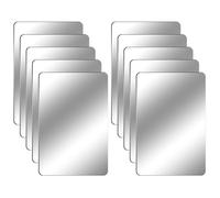 Lot de 10 feuilles de miroir flexibles en acrylique sans verre - 16 x 10,2 cm - Carreaux de miroir carrés argentés - Pour bricolage, artisanat, éducation, maison, salle de classe