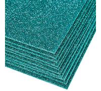 Lot de 10 feuilles de mousse EVA à paillettes autocollantes - 2 mm d'épaisseur - 20 x 30 cm - Pour projets de bricolage, scrapbooking, projets scolaires, décoration de fête (vert foncé)