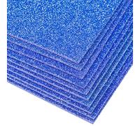 Lot de 10 feuilles de mousse EVA à paillettes autocollantes - 2 mm d'épaisseur - 20 x 30 cm - Pour projets de bricolage, scrapbooking, projets scolaires, décoration de fête (bleu roi)