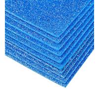 Lot de 10 feuilles de mousse EVA à paillettes autocollantes - 2 mm d'épaisseur - 20 x 30 cm - Pour projets de bricolage, scrapbooking, projets scolaires, décoration de fête (bleu ciel)