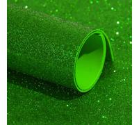 Lot de 10 feuilles de mousse EVA à paillettes de 1 mm d'épaisseur, 20 x 30 cm, pour loisirs créatifs, scrapbooking, projets scolaires, décoration de fête (vert)