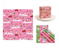 Lot de 10 feuilles de papier cadeau de Noël, rose et bleu, motif Père Noël amusant pour éléphant blanc, année NWE, fournitures de fête de vacances, 70 x 50 cm par feuille (rose-1 (70 x 50 cm)