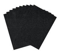 Lot de 10 feuilles de papier cartonné à paillettes double face A4 - Noir - 368 g/m² - Épais - Idéal pour les arts et l'artisanat, les projets de bricolage, l'impression, la fabrication de cartes et le