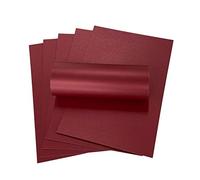 Lot de 10 feuilles de papier cartonné A4 décoratif double face - Rouge royal nacré - 300 g/m²