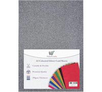 Lot de 10 feuilles de papier cartonné pailleté noir A4 de 250 g/m² pour loisirs créatifs, fabrication de cartes, scrapbooking, arts et travaux manuels Noir