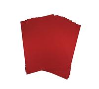 Lot de 10 feuilles de papier cartonné pailleté pour loisirs créatifs, fête et décoration de Noël Rouge 250 g/m² Format A4