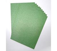 Lot de 10 feuilles de papier cartonné vert à paillettes A4-250 g/m² - Papier cartonné pailleté sans acide - Vert