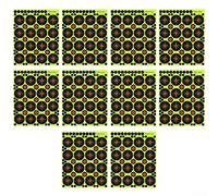 Lot de 10 feuilles de papier cible anti-éclaboussures avec rustines de réparation, design jaune fluo pour instantané, lignes de grille pour un alignement facile, forte adhérence pour la pratique du