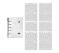 Lot de 10 feuilles de papier de remplissage pour carnet de notes avec couverture en PVC transparent à 5 anneaux - Pour fête d'anniversaire, avion, voyage, art de route, scrapbooking