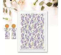 Lot de 10 feuilles de papier de transfert en argile polymère pour loisirs créatifs, formes florales violettes, 14 x 9 cm