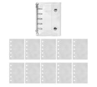 Lot de 10 feuilles de papier en PVC transparent avec couverture transparente à 5 anneaux, pour travaux manuels, fête d'anniversaire, avion, voyage, art de route, scrapbooking