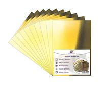 Lot de 10 feuilles de papier miroir doré métallique A4 épais 250 g/m² - Feuilles dorées brillantes - Papier cartonné réfléchissant - Finition miroir (doré)