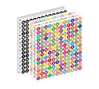 Lot de 10 feuilles de petites lettres autocollantes colorées 1/2 pouce rond autocollant alphabet chiffre autocollants journal fournitures pour scrapbooking, carte, bricolage, artisanat