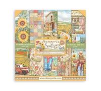 Lot de 10 feuilles de scrapbooking - Motif tournesol - 20,3 x 20,3 cm