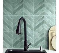 Lot de 10 feuilles de stickers muraux en vinyle 3D imperméables à décoller et recoller avec crédence - 29 x 22,9 cm, vert