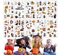 Lot de 10 Feuilles de Tatouages D'Halloween Pour Enfants, Environ 120 Designs DifféRents D'Autocollants de Tatouage, Pour GarçOns Et Filles, FêTes D'Halloween, Faveurs de FêTe, Citrouille