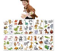 Lot De 10 Feuilles De Tatouages Temporaires Pour Enfants, Motifs Animaux De La Jungle, Autocollants Mignons Pour Fêtes Et Amis De La Forêt