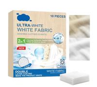 Lot de 10 feuilles de teinture textile blanche pour machine à laver et éliminer les odeurs, solution de restauration de couleur haute performance pour coton, laine, lin, chemises et éclaircissement du
