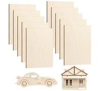 Lot de 10 feuilles de tilleul - 300 x 200 x 1,5 mm - Feuilles de contreplaqué brut MDF vierges pour modélisme sur bois, artisanat, pyrogravure, peinture, pochoirs, décoration d'intérieur