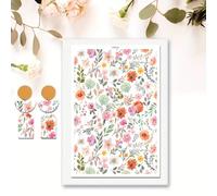 Lot de 10 feuilles de transfert en argile florale pour boucles d'oreilles DIY, fleurs épanouies, feuilles de transfert en argile jetables à l'eau double face pour boucles d'oreilles en céramique