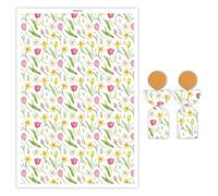 Lot de 10 feuilles de transfert pour argile polymère, motif fleur de narcisse, feuilles de transfert solubles dans l'eau pour la fabrication de bijoux et boucles d'oreilles 14 x 9 cm