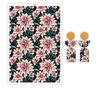 Lot de 10 feuilles de transfert pour argile polymère, motif fleurs florales, papier de transfert soluble dans l'eau pour la fabrication de bijoux et boucles d'oreilles, 14 x 9 cm