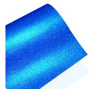 Lot de 10 feuilles de vinyle autocollant permanent à paillettes bleues 30,5 x 30,5 cm