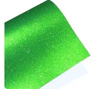 Lot de 10 feuilles de vinyle autocollant permanent à paillettes Vert 30,5 x 30,5 cm