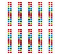 Lot de 10 feuilles d'étiquettes adhésives multi-usages en PET de couleurs assorties pour étudiants, bureaux, travailleurs, tri du papier, codage couleur, divisions de mesure colorées