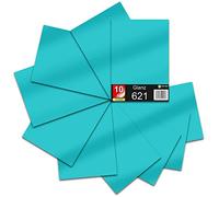 Lot de 10 feuilles DIN A4 30 x 21 cm 621/631 Film vinyle pour traceur de voiture (054 turquoise, lot de 10 621 brillant)