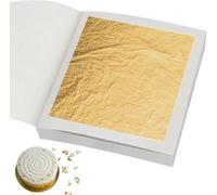 Lot de 10 feuilles d'or comestibles 24 carats pour gâteaux, desserts, chocolat, art et artisanat, masques faciaux et nail art 4,33 cm