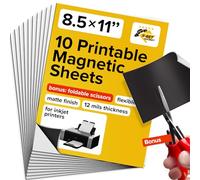 Lot de 10 feuilles magnétiques imprimables - 21,6 x 27,9 cm chacune - Feuilles magnétiques flexibles non adhésives pour photos et images - Papier magnétique imprimable mat pour voitures, bricolage et