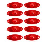 Lot de 10 feux de gabarit arrière LED ovale rouge 12 V pour camion, caravane, remorque, camionnette, camping-car, bus