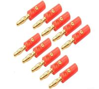 Lot de 10 fiches banane plaquées or de 4 mm pour câble de haut-parleur | Alliage plaqué or, excellente conductivité, résistant à la corrosion, taille standard de 4 mm, siège stable
