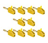 Lot de 10 fiches bananes 32 A à courant élevé sans soudure nécessaire, connexion rapide, contacts en laiton plaqué or, usage quotidien, connecteurs électriques bananes