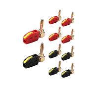 Lot de 10 Fiches Bananes Coudées à 90 de 4 mm, Connecteurs pour Câbles D'Enceintes et Récepteurs Audio/Vidéo