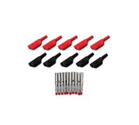 Lot de 10 fiches bananes empilables 4 mm avec gaine rétractable et connecteur mâle à souder (rouge noir)(Svart)