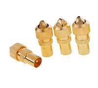 Lot de 10 fiches d'antenne TV - Fiche de câble coaxial avec extrémité de | Construction en métal, doré, 10 pièces, compatible avec les signaux TV numériques/analogiques, convient pour les câbles RG-6