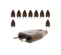 - Lot de 10 fiches mâles 2P 6A - Marron