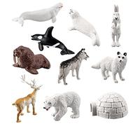 Lot de 10 Figurines d'Animaux de la Forêt et Sauvages - Réaliste Plastique Jungle Zoo Jouet - Ferme Miniatures et Grange - Cadeau de Noël pour Enfants Garçons Filles