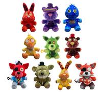 Lot de 10 figurines FNAF en peluche Five Nights Game Soft Plushies Poupée Sister Location Foxy Figure Oreiller Hug Pillow, Home Sofa Car Seats Décoration Noël Nouvel An Cadeau d'anniversaire