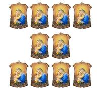 Lot de 10 figurines religieuses en acrylique durable Chrétienne Famille Collier Pendentif pour décoration intérieure du corps